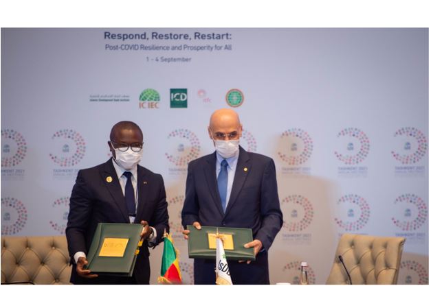 Financement pour un projet de santé communautaire et de nutrition, pour la République du Bénin, d’un montant de 50 million de dollars US signé en marge des Assemblées annuelles de la Banque Islamique de développement 2021 à Tachkent, Ouzbékistan