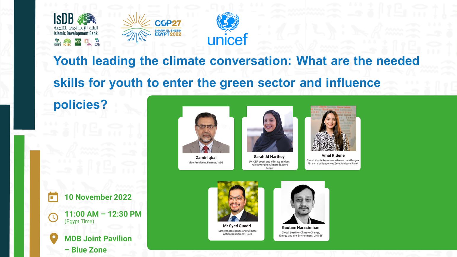 Youth leading the climate conversation: What are the needed skills for youth to enter the green sector and influence policies? 
