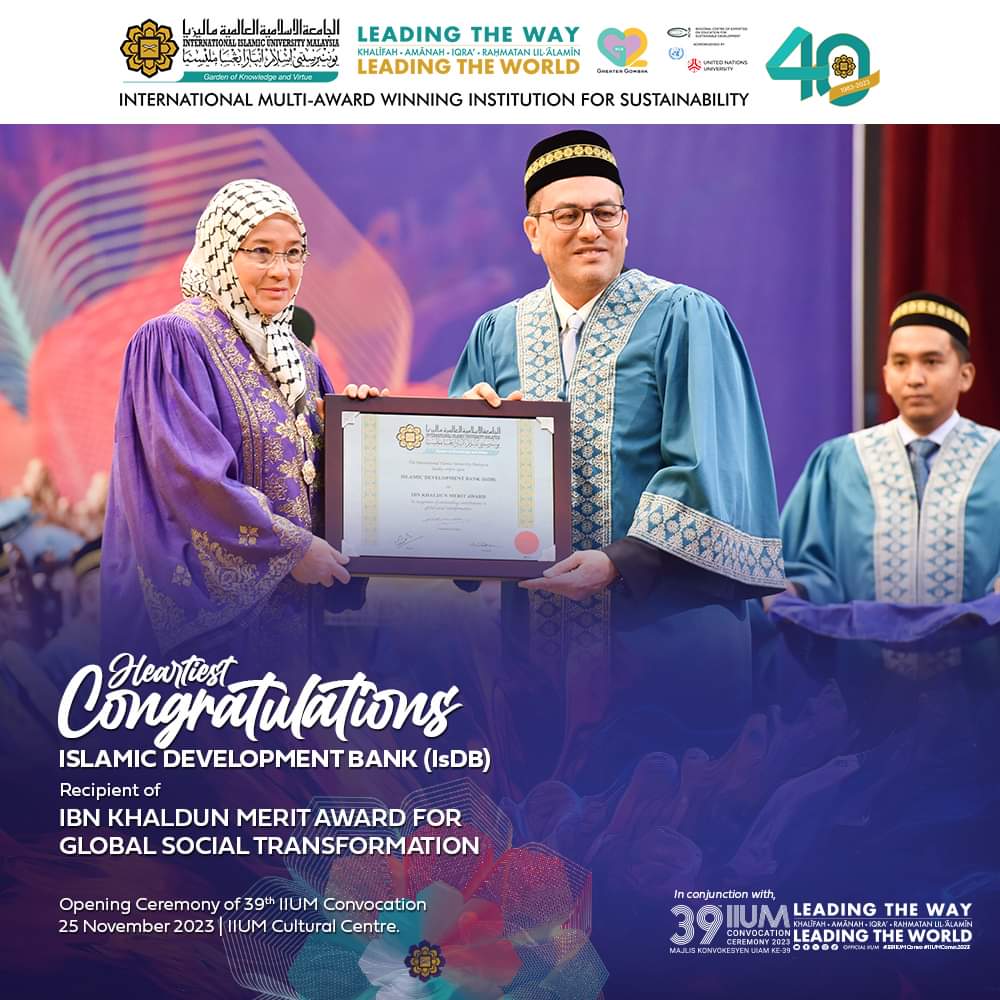 IsDB Receives Prestigious Ibn Khaldun Merit Award for Global Social Transformation