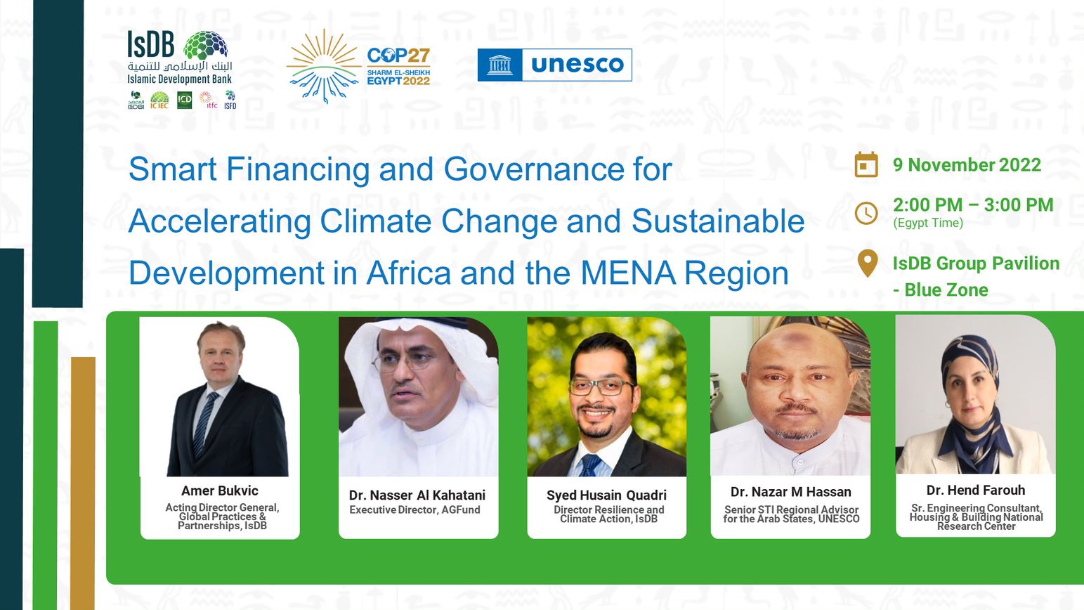 Smart Financing and Governance for Accelerating Climate Change and Sustainable Development in Africa and the MENA Region 
