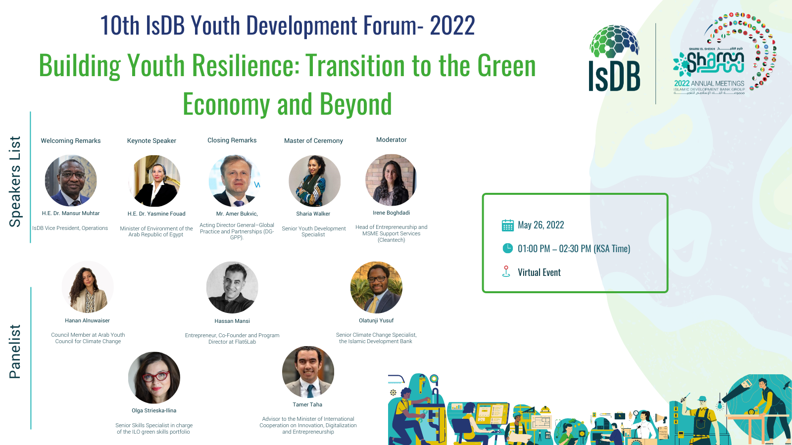 10th IsDB Youth Development Forum- 2022, Building Youth Resilience: Transition to the Green Economy and Beyond 